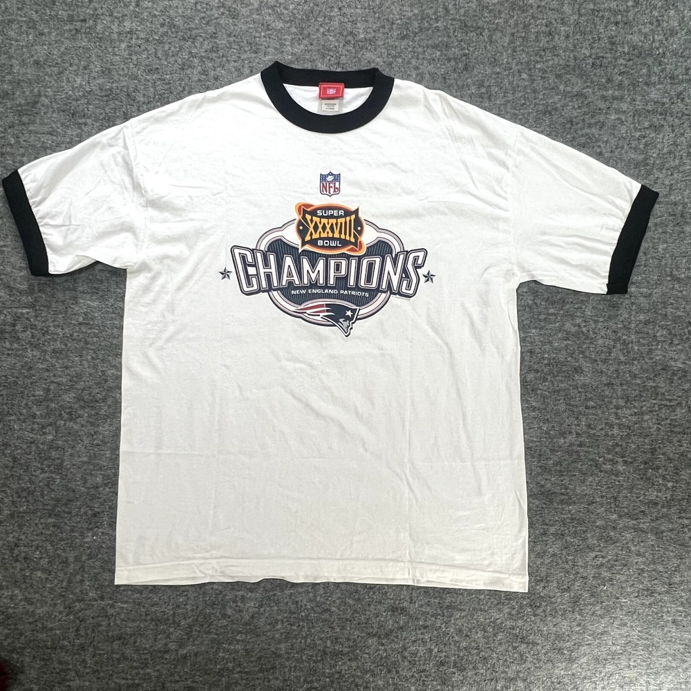PATRIOTS‎ Shirt Extra Large CHAMPION NFL Football Ringer Tee New England